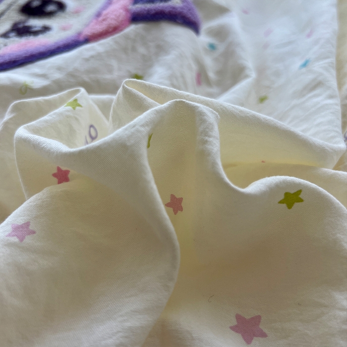 91家纺网 家纺一手货源 找家纺 原素 2025学生季少女心毛巾绣四件套 星星拉拉布