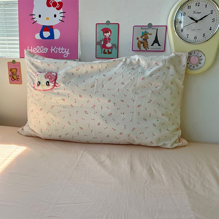 91家纺网 家纺一手货源 找家纺 原素 2025学生季少女心毛巾绣四件套 草莓猫猫