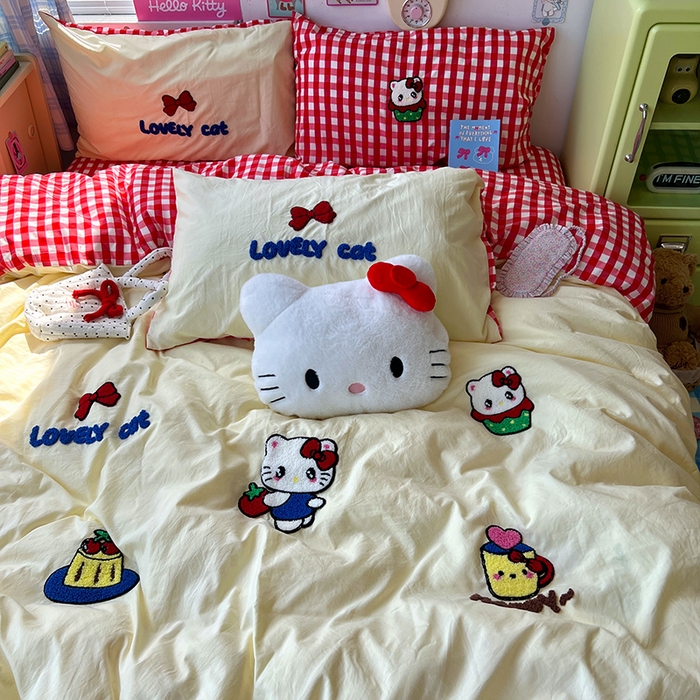 原素 2025学生季少女心毛巾绣四件套 蛋糕猫咪