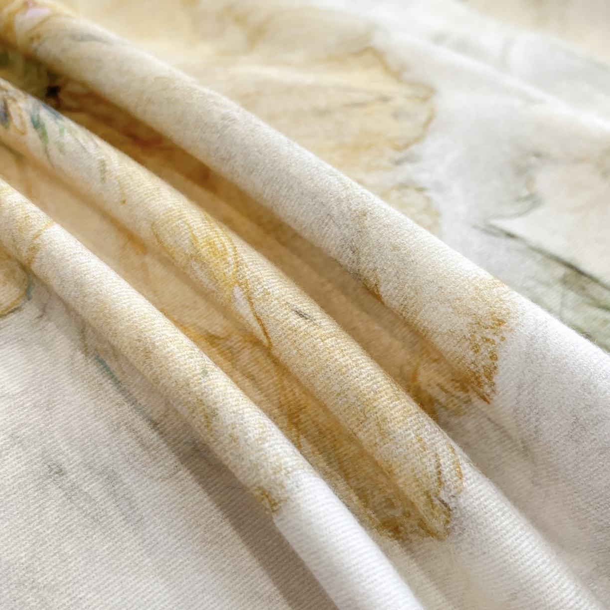 91家纺网 家纺一手货源 找家纺 禾时 2025新款全棉超柔数码印花磨毛四件套（32x21磨毛） 香兰（黄）