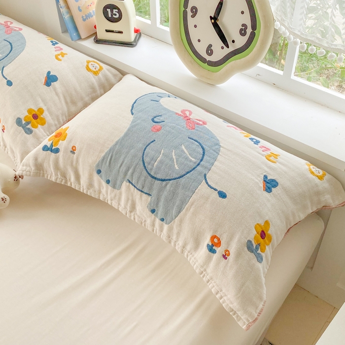 91家纺网 家纺一手货源 找家纺 美宜家2025新款全棉水洗纱布枕巾 迪吉象一对