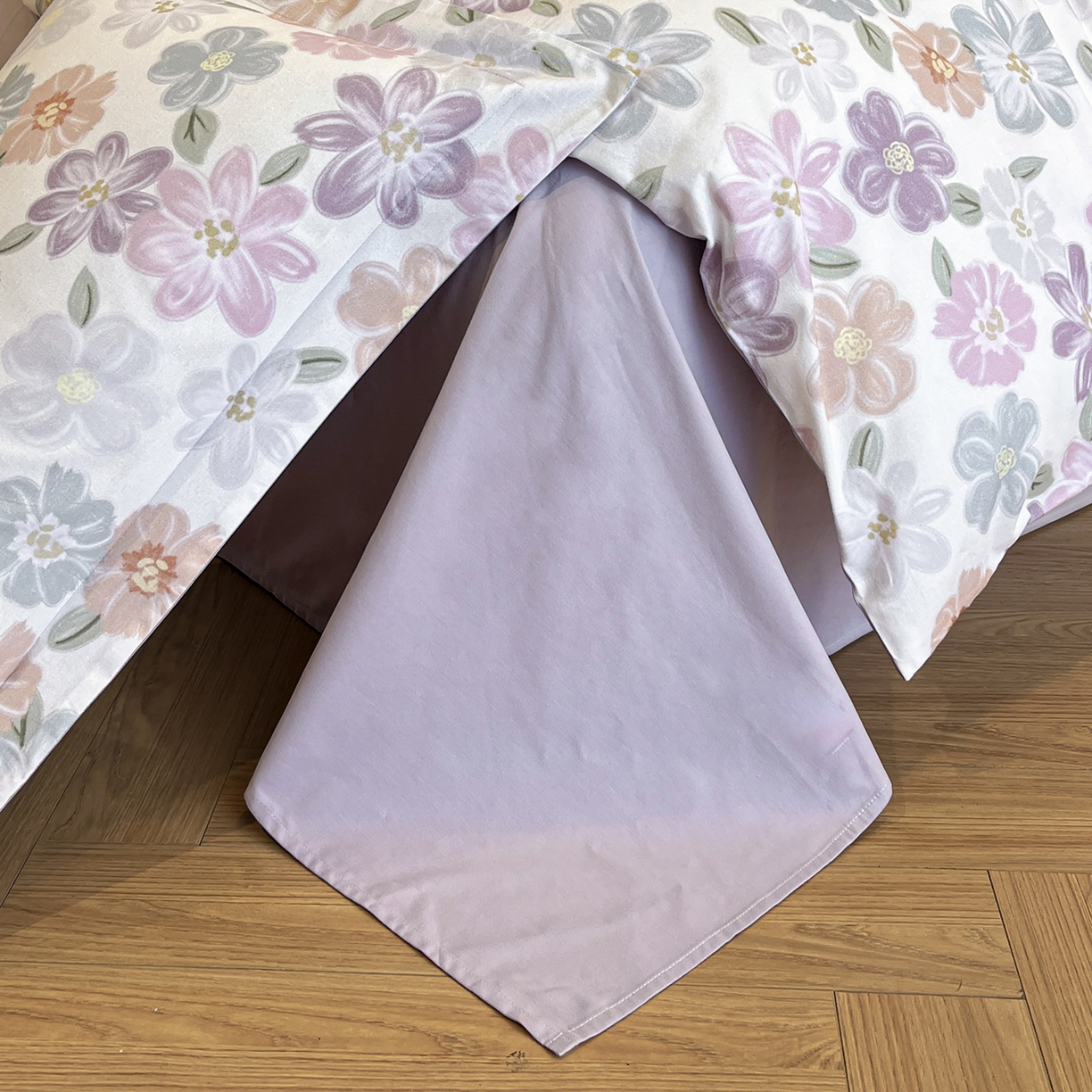 91家纺网 家纺一手货源 找家纺 禾时 2025新款全棉超柔数码印花磨毛四件套（32x21磨毛） 忆甜（米紫）