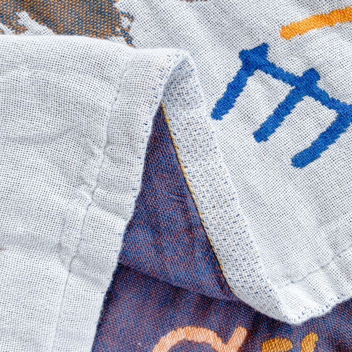 91家纺网 家纺一手货源 找家纺 美宜家2025新款全棉水洗纱布枕巾 狮狮如意一只