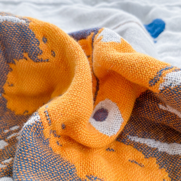 91家纺网 家纺一手货源 找家纺 美宜家2025新款全棉水洗纱布枕巾 狮狮如意一对