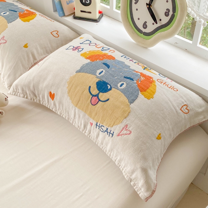 91家纺网 家纺一手货源 找家纺 美宜家2025新款全棉水洗纱布枕巾 旺旺一只