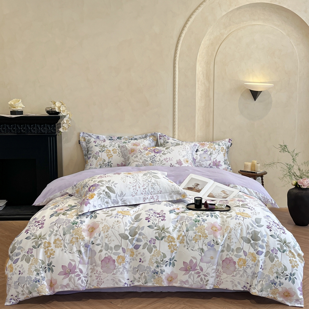 91家纺网 家纺一手货源 找家纺 禾时 2025新款全棉超柔数码印花磨毛四件套（32x21磨毛） 芸也（米）