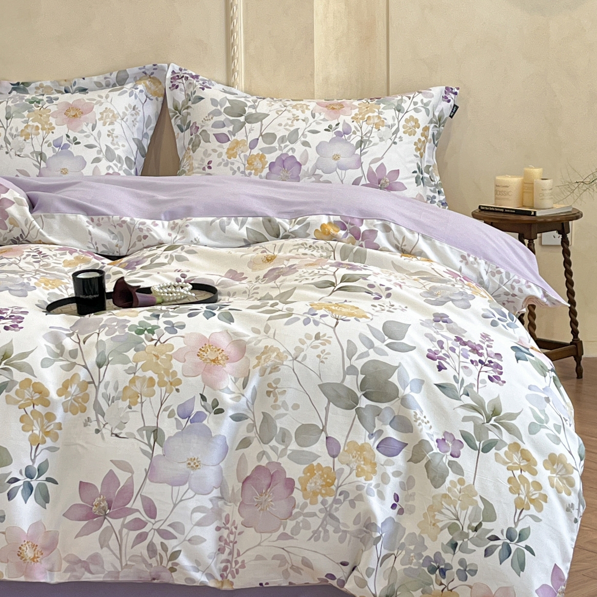 禾时 2025新款全棉超柔数码印花磨毛四件套（32x21磨毛） 芸也（米）