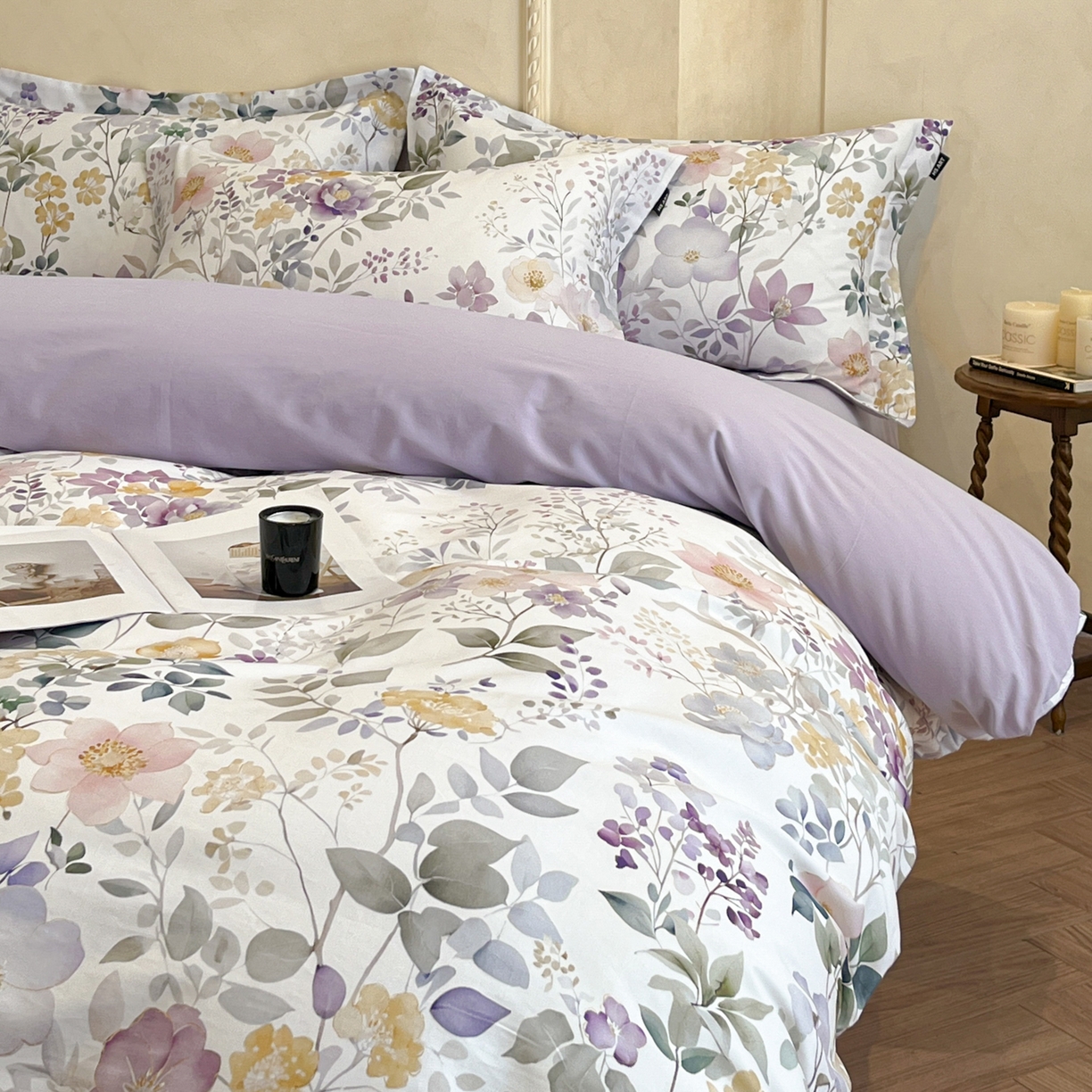 91家纺网 家纺一手货源 找家纺 禾时 2025新款全棉超柔数码印花磨毛四件套（32x21磨毛） 芸也（米）