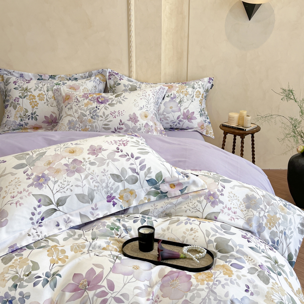 91家纺网 家纺一手货源 找家纺 禾时 2025新款全棉超柔数码印花磨毛四件套（32x21磨毛） 芸也（米）