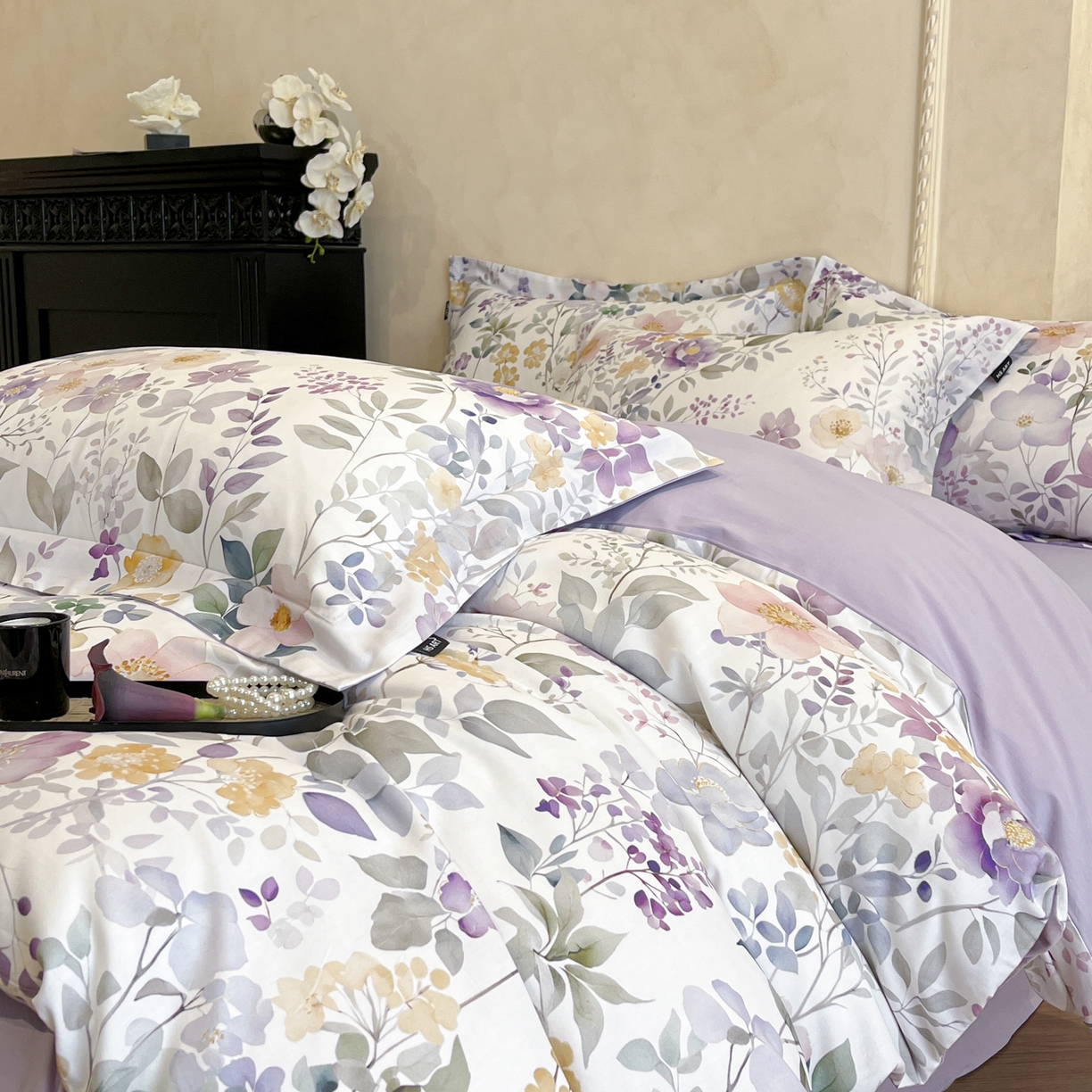 91家纺网 家纺一手货源 找家纺 禾时 2025新款全棉超柔数码印花磨毛四件套（32x21磨毛） 芸也（米）