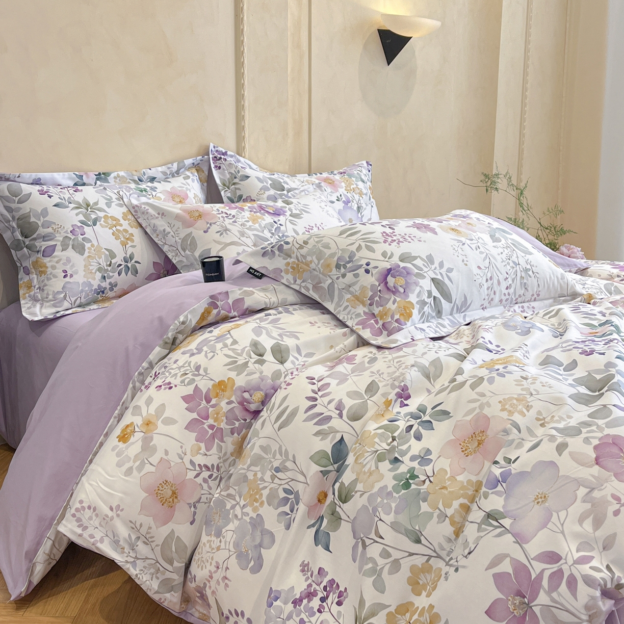 91家纺网 家纺一手货源 找家纺 禾时 2025新款全棉超柔数码印花磨毛四件套（32x21磨毛） 芸也（米）