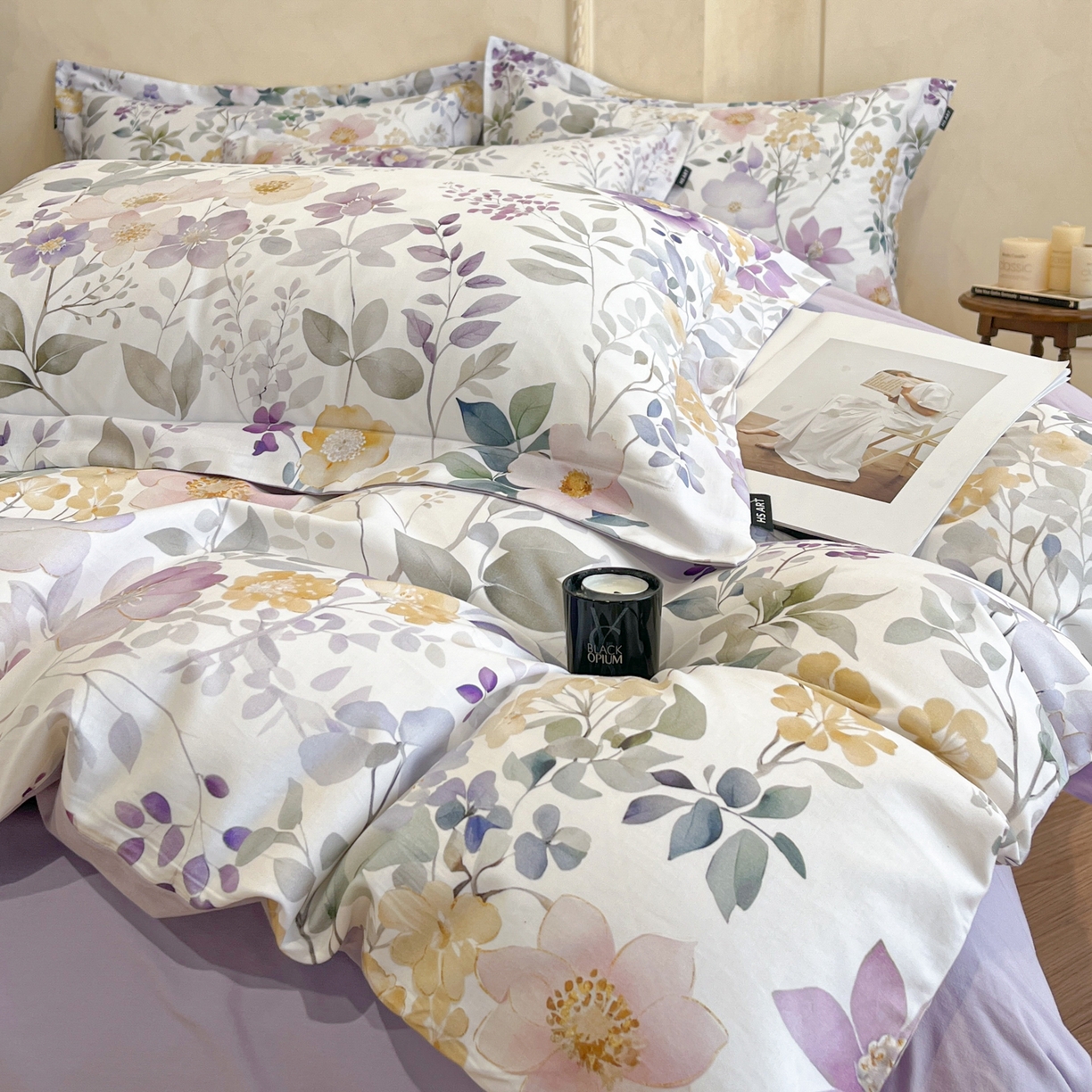 91家纺网 家纺一手货源 找家纺 禾时 2025新款全棉超柔数码印花磨毛四件套（32x21磨毛） 芸也（米）