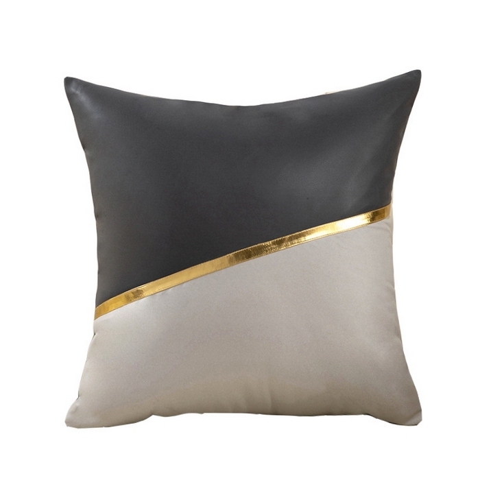 新奇异 2025新款镶边拼接科技布抱枕（支持定制） 浪漫满屋-深灰