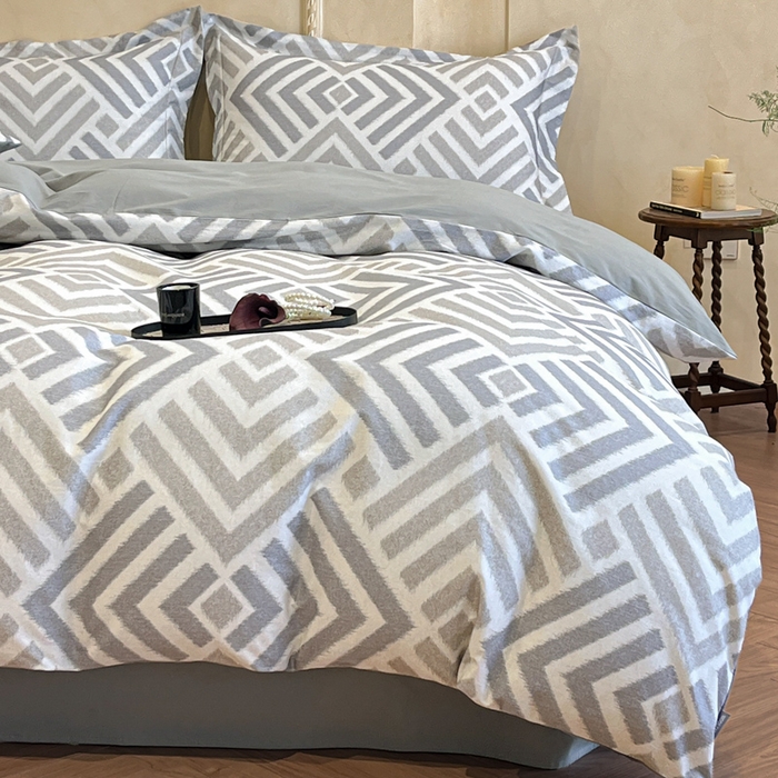 91家纺网 家纺一手货源 找家纺 （总）禾时 2025新款全棉超柔数码印花磨毛四件套（32x21磨毛）