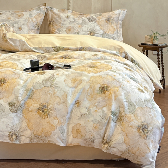 91家纺网 家纺一手货源 找家纺 （总）禾时 2025新款全棉超柔数码印花磨毛四件套（32x21磨毛）