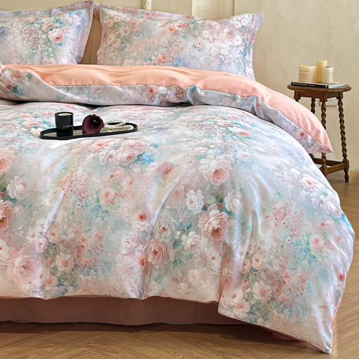 91家纺网 家纺一手货源 找家纺 （总）禾时 2025新款全棉超柔数码印花磨毛四件套（32x21磨毛）