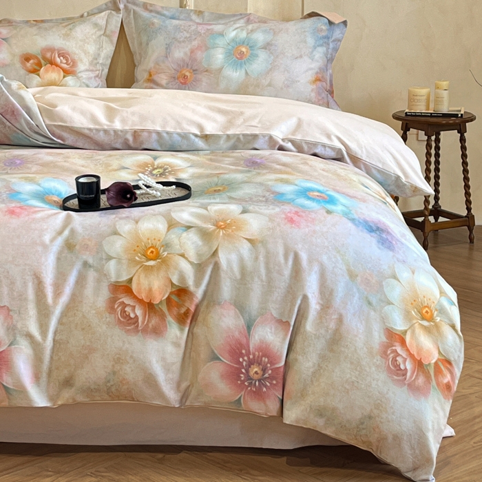 91家纺网 家纺一手货源 找家纺 （总）禾时 2025新款全棉超柔数码印花磨毛四件套（32x21磨毛）