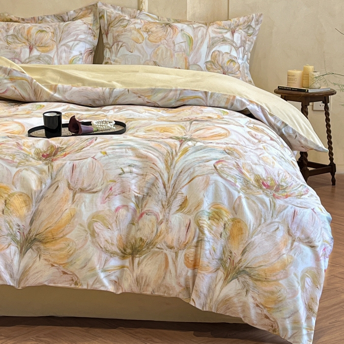 91家纺网 家纺一手货源 找家纺 （总）禾时 2025新款全棉超柔数码印花磨毛四件套（32x21磨毛）