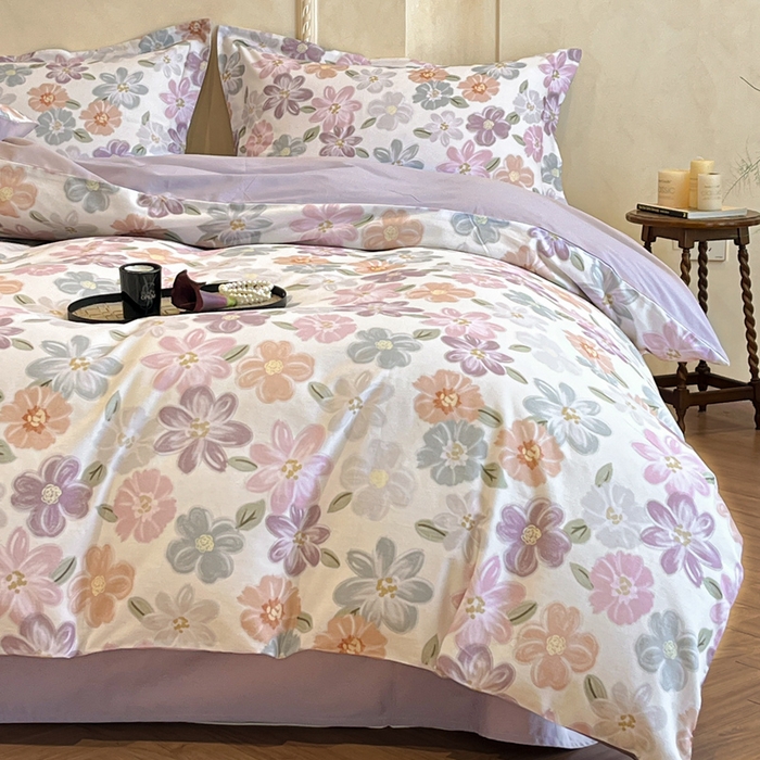 91家纺网 家纺一手货源 找家纺 （总）禾时 2025新款全棉超柔数码印花磨毛四件套（32x21磨毛）