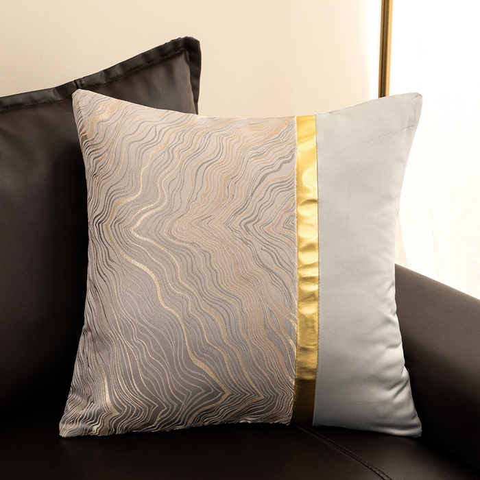 新奇异 2025新款新中式肌理纹抱枕 丝澜云影-雾霾灰