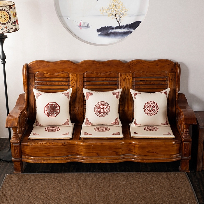 91家纺网 家纺一手货源 找家纺 （总）新奇异 2025新款高弹pp棉新中式坐垫+抱枕