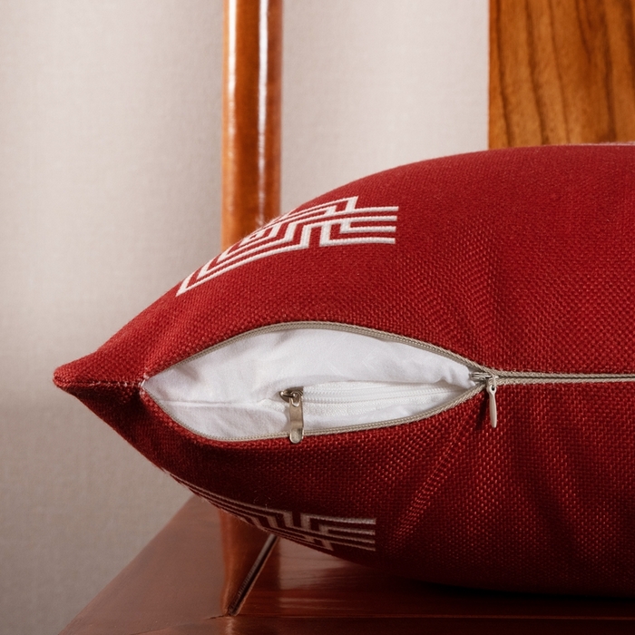 91家纺网 家纺一手货源 找家纺 新奇异 2025新款高弹pp棉新中式坐垫+抱枕 洪福齐天-红