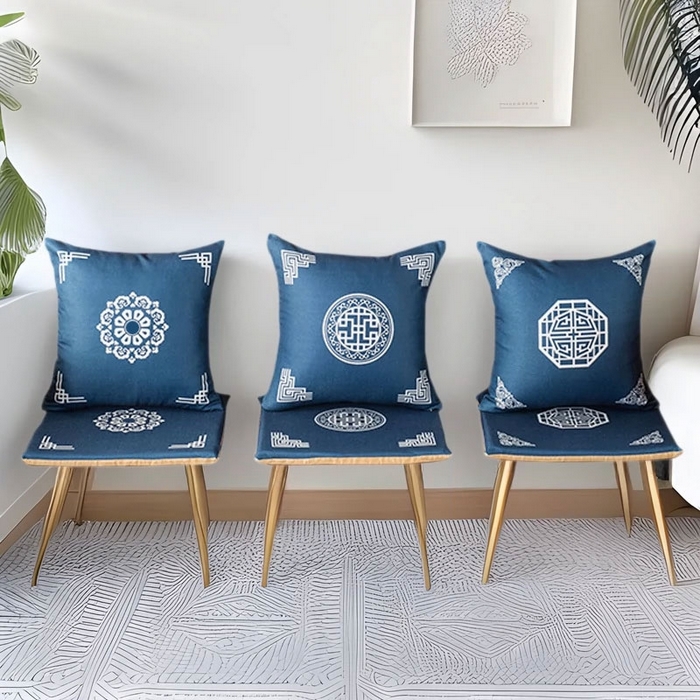 91家纺网 家纺一手货源 找家纺 新奇异 2025新款高弹pp棉新中式坐垫+抱枕 组合图仅供展示