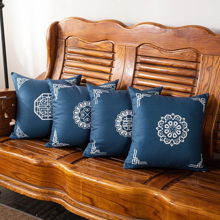 91家纺网 家纺一手货源 找家纺 新奇异 2025新款高弹pp棉新中式坐垫+抱枕 组合图仅供展示