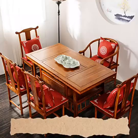 91家纺网 家纺一手货源 找家纺 新奇异 2025新款高弹pp棉新中式坐垫+抱枕 锦绣年华-红