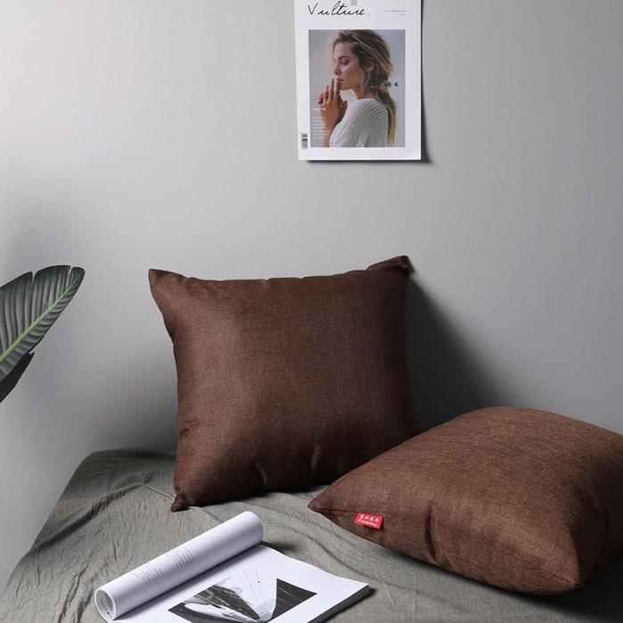 91家纺网 家纺一手货源 找家纺 （总）新奇异 2025新款涤麻纯色抱枕靠垫 （支持定制）