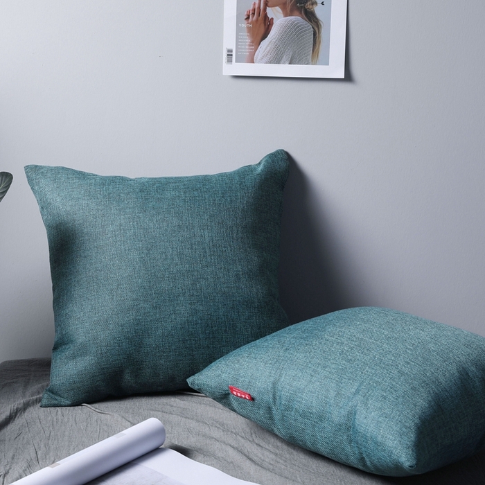 91家纺网 家纺一手货源 找家纺 （总）新奇异 2025新款涤麻纯色抱枕靠垫 （支持定制）