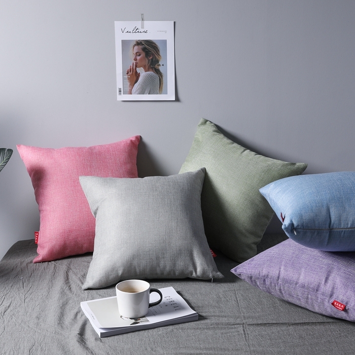 91家纺网 家纺一手货源 找家纺 （总）新奇异 2025新款涤麻纯色抱枕靠垫 （支持定制）,组合图仅供展示,纯色-深咖,纯色-墨绿,纯色-浅绿,纯色-浅蓝,纯色-深绿,纯色-粉色,纯色-黑