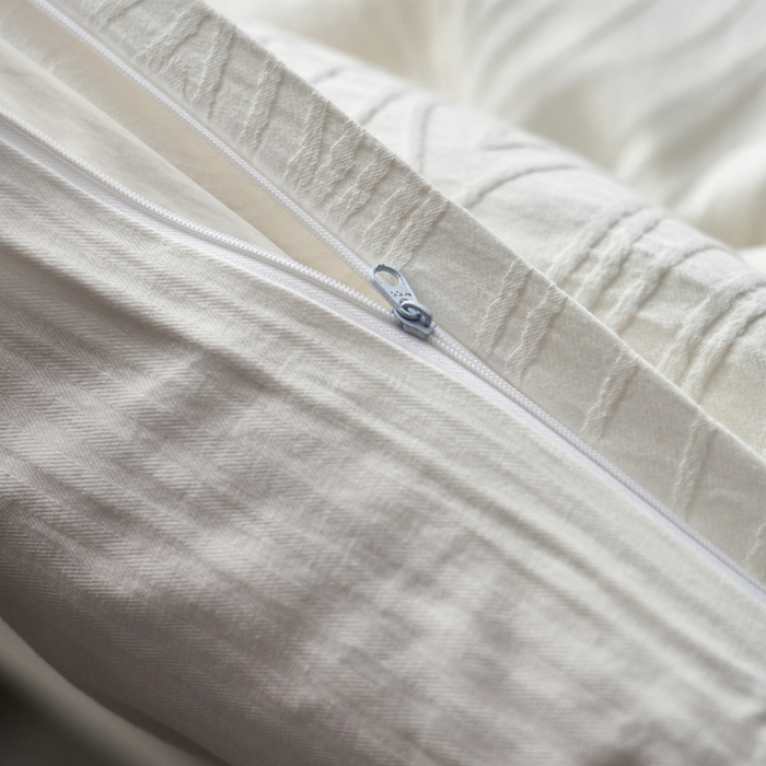 91家纺网 家纺一手货源 找家纺 梦享生活家居 2025新款白色全棉肌理纹提花四件套 流年