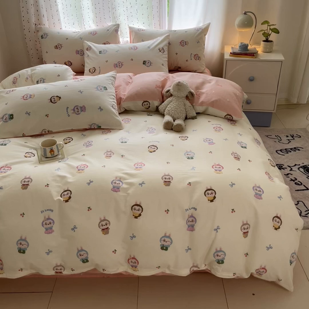 91家纺网 家纺一手货源 找家纺 （总）瑞莱2025新款开学季全棉133*72印花四件套