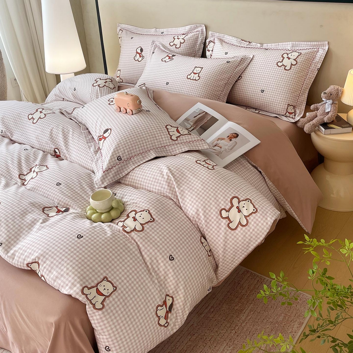 91家纺网 家纺一手货源 找家纺 慕希家纺 2025新款疆大白全棉纯棉加厚生态磨毛四件套 萌趣