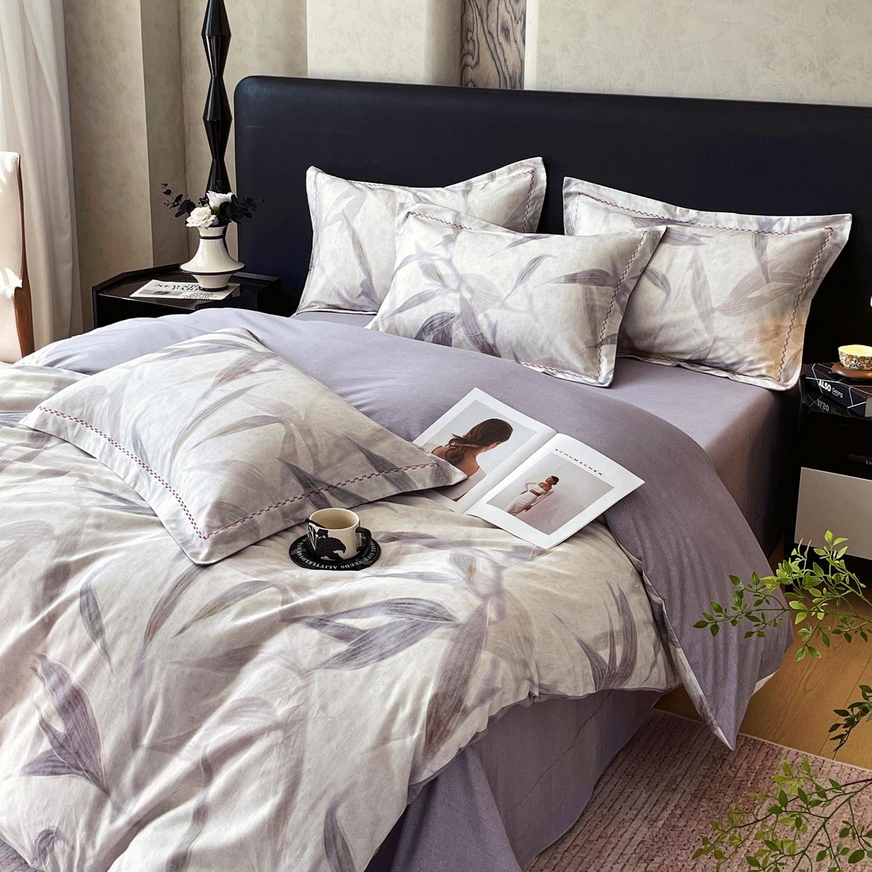 91家纺网 家纺一手货源 找家纺 慕希家纺 2025新款疆大白全棉纯棉加厚生态磨毛四件套 清风徐来