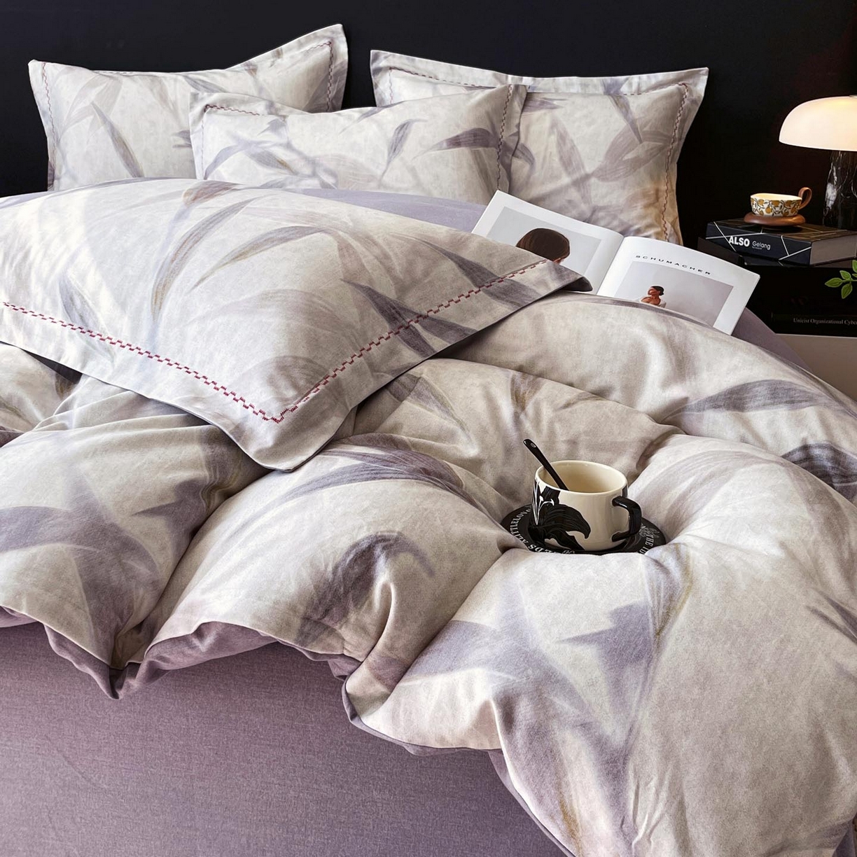 91家纺网 家纺一手货源 找家纺 慕希家纺 2025新款疆大白全棉纯棉加厚生态磨毛四件套 清风徐来