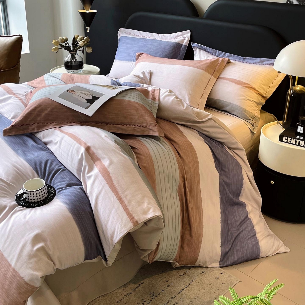 91家纺网 家纺一手货源 找家纺 慕希家纺 2025新款疆大白全棉纯棉加厚生态磨毛四件套 山川