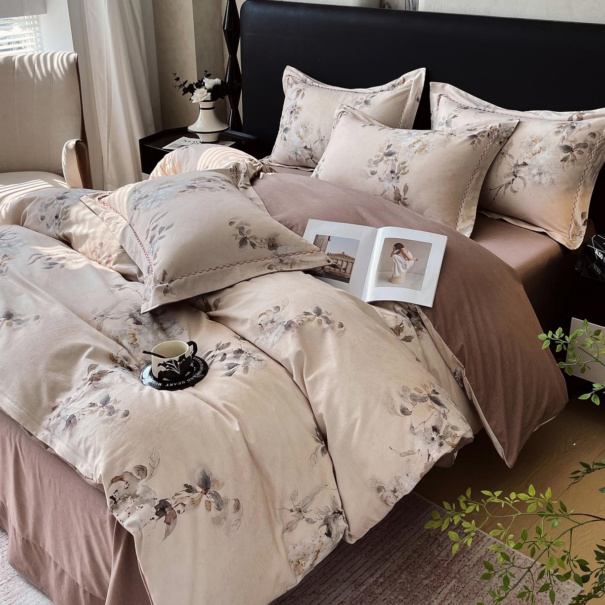 91家纺网 家纺一手货源 找家纺 慕希家纺 2025新款疆大白全棉纯棉加厚生态磨毛四件套 闻花语