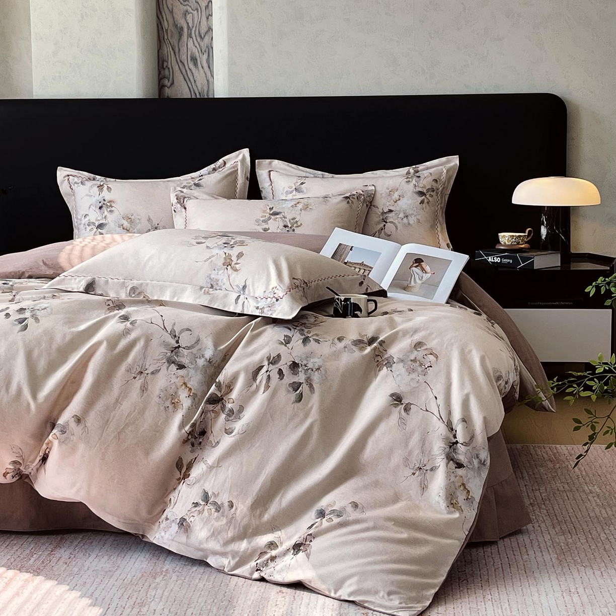 91家纺网 家纺一手货源 找家纺 慕希家纺 2025新款疆大白全棉纯棉加厚生态磨毛四件套 闻花语