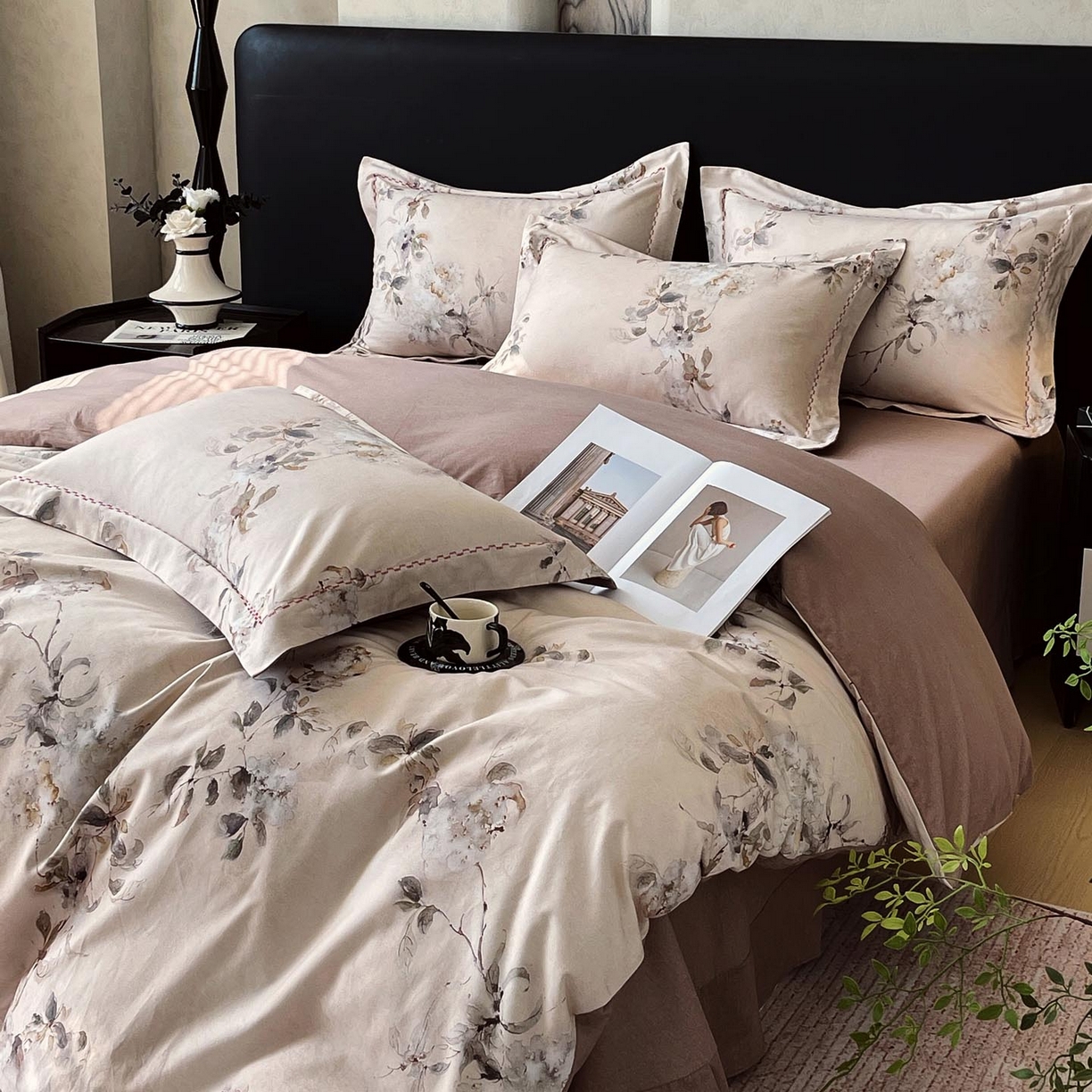 91家纺网 家纺一手货源 找家纺 慕希家纺 2025新款疆大白全棉纯棉加厚生态磨毛四件套 闻花语