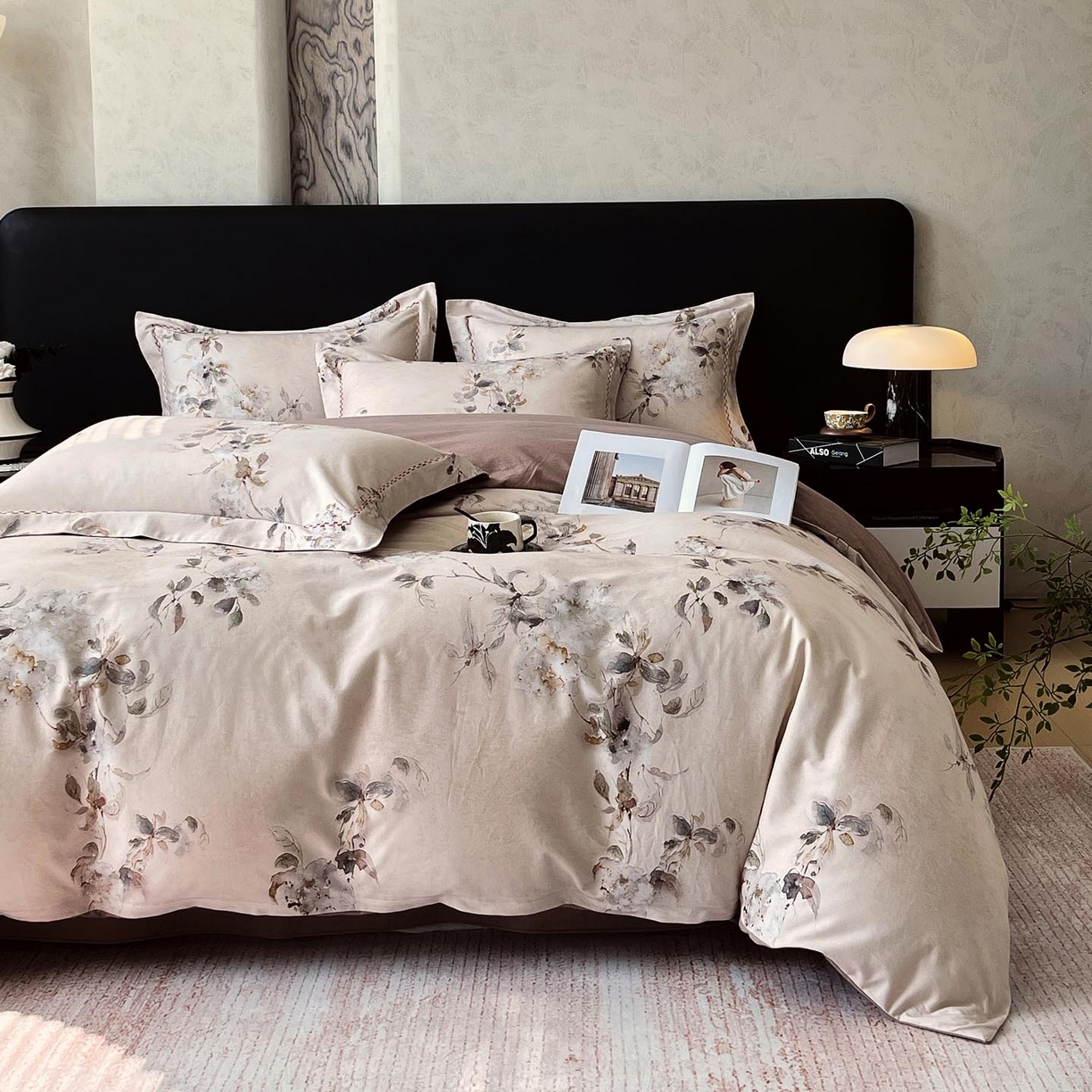 91家纺网 家纺一手货源 找家纺 慕希家纺 2025新款疆大白全棉纯棉加厚生态磨毛四件套 闻花语