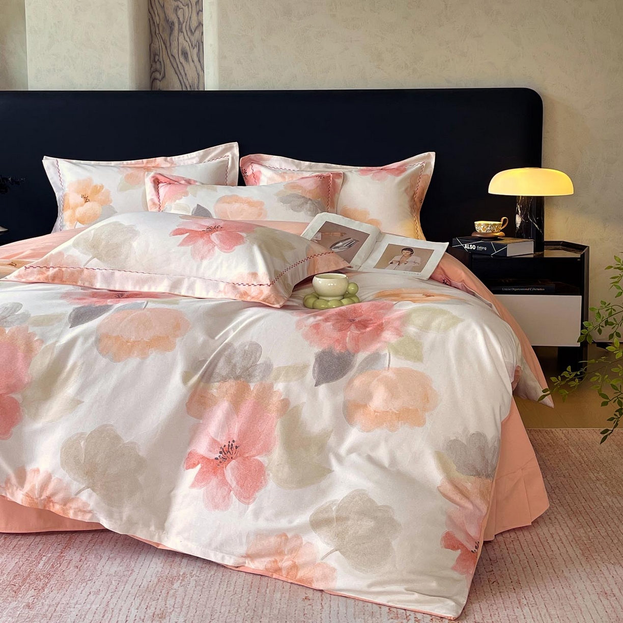 91家纺网 家纺一手货源 找家纺 慕希家纺 2025新款疆大白全棉纯棉加厚生态磨毛四件套 夕雾