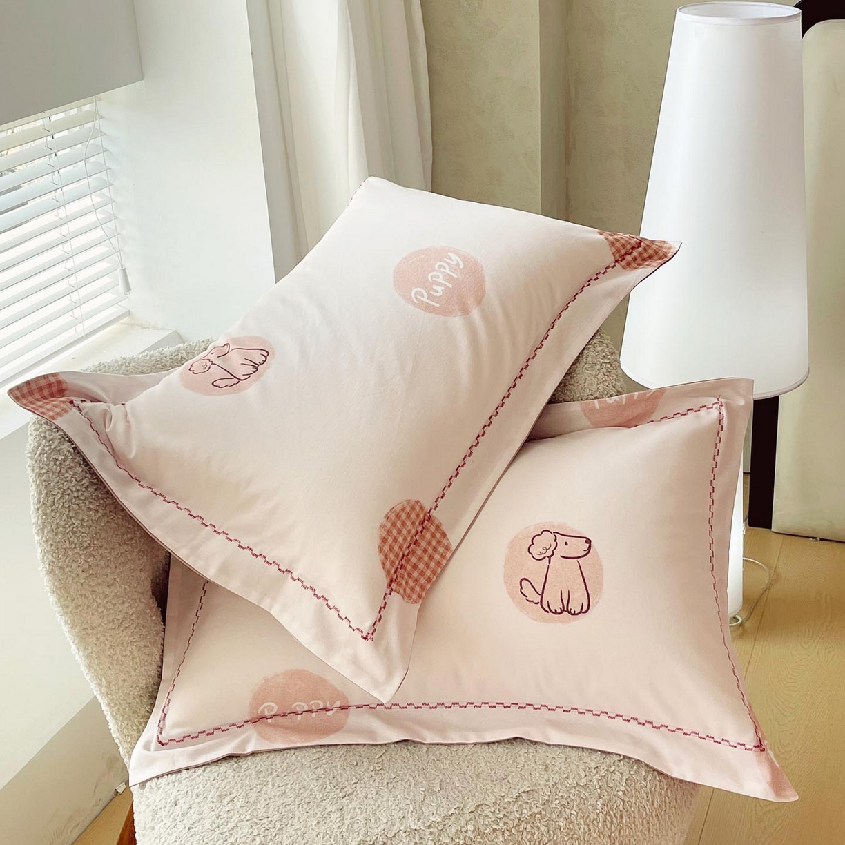 91家纺网 家纺一手货源 找家纺 慕希家纺 2025新款疆大白全棉纯棉加厚生态磨毛四件套 小狗puppy