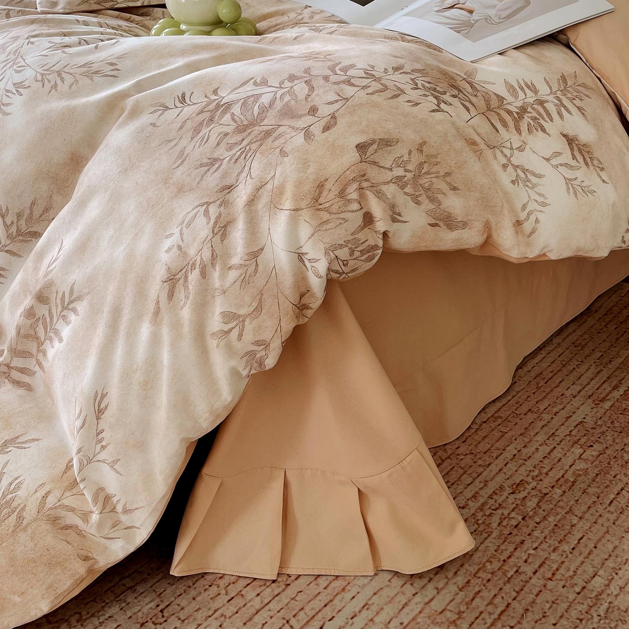 91家纺网 家纺一手货源 找家纺 慕希家纺 2025新款疆大白全棉纯棉加厚生态磨毛四件套 杏花微雨