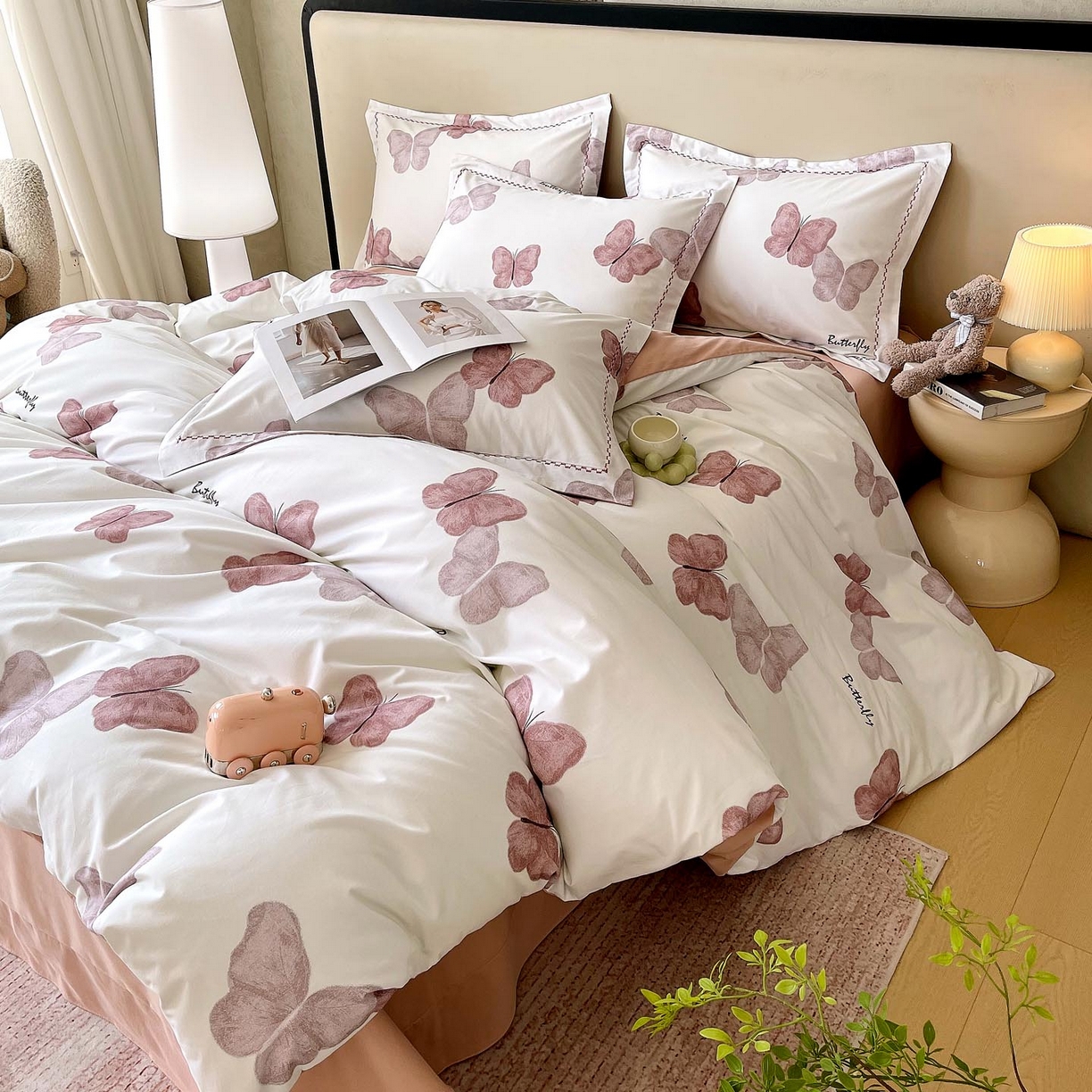 91家纺网 家纺一手货源 找家纺 慕希家纺 2025新款疆大白全棉纯棉加厚生态磨毛四件套 伊伴-豆沙