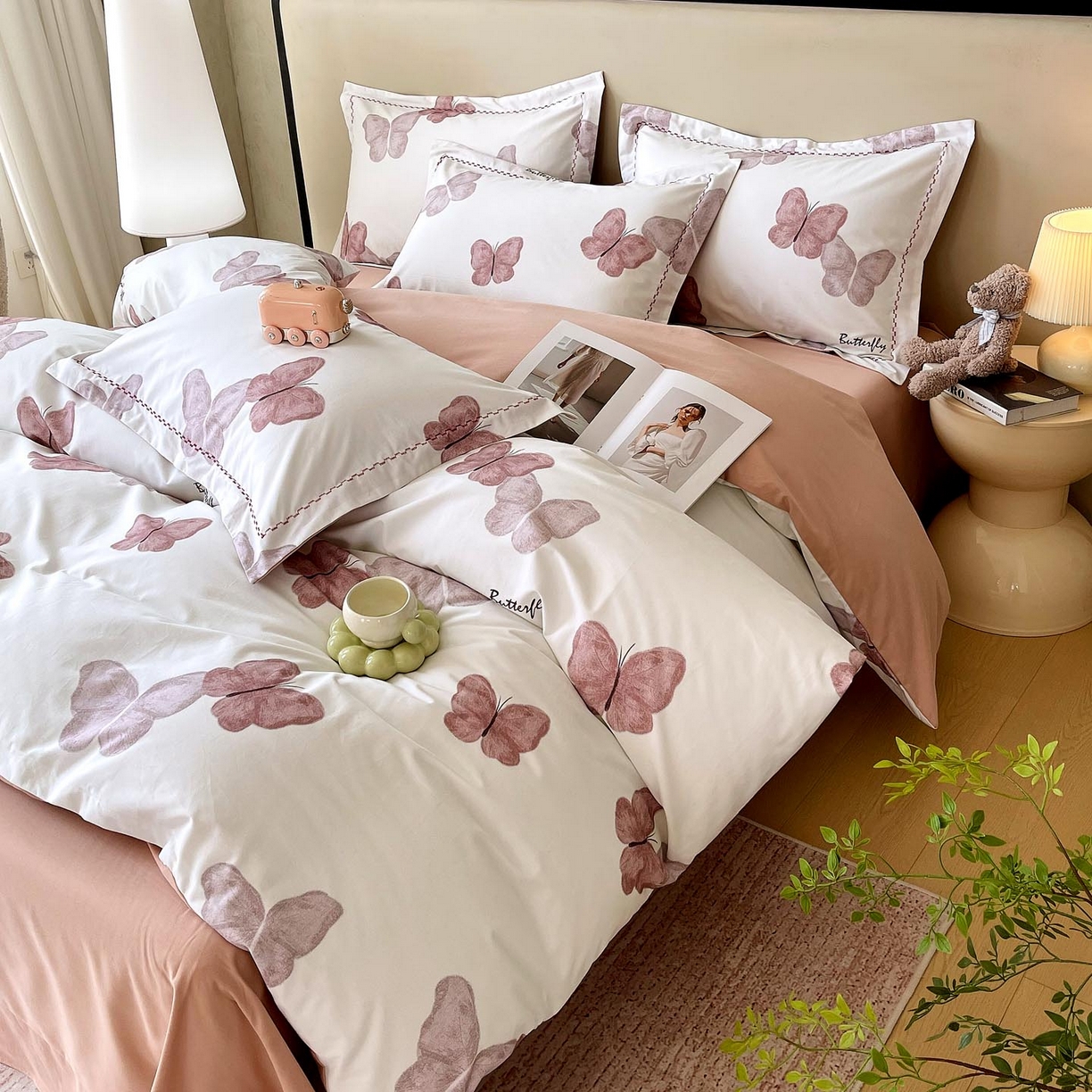 91家纺网 家纺一手货源 找家纺 慕希家纺 2025新款疆大白全棉纯棉加厚生态磨毛四件套 伊伴-豆沙