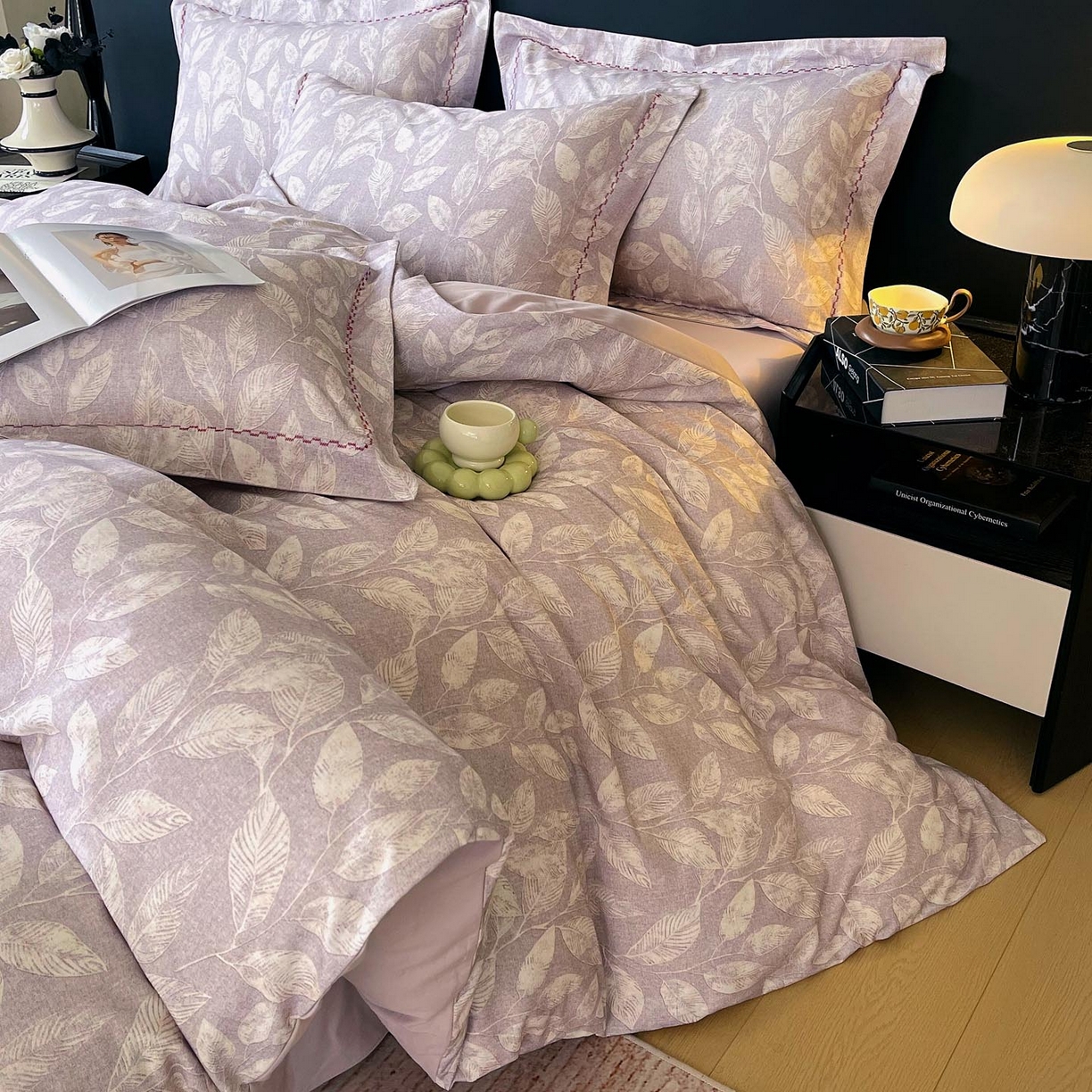 91家纺网 家纺一手货源 找家纺 慕希家纺 2025新款疆大白全棉纯棉加厚生态磨毛四件套 悠草-咖