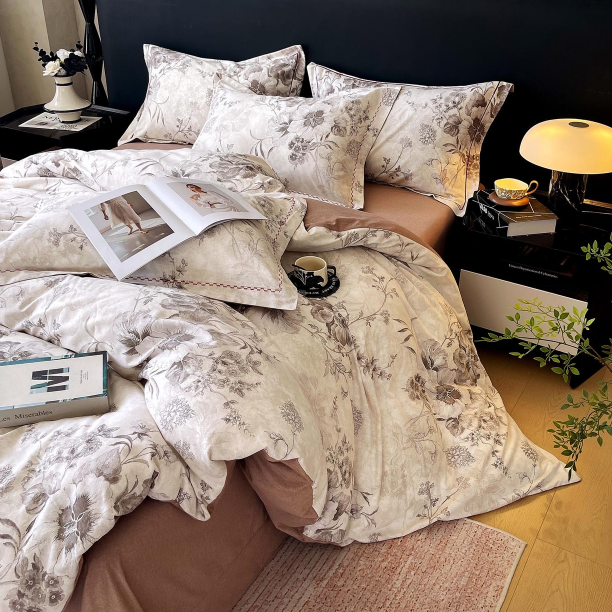 91家纺网 家纺一手货源 找家纺 慕希家纺 2025新款疆大白全棉纯棉加厚生态磨毛四件套 远黛-灰