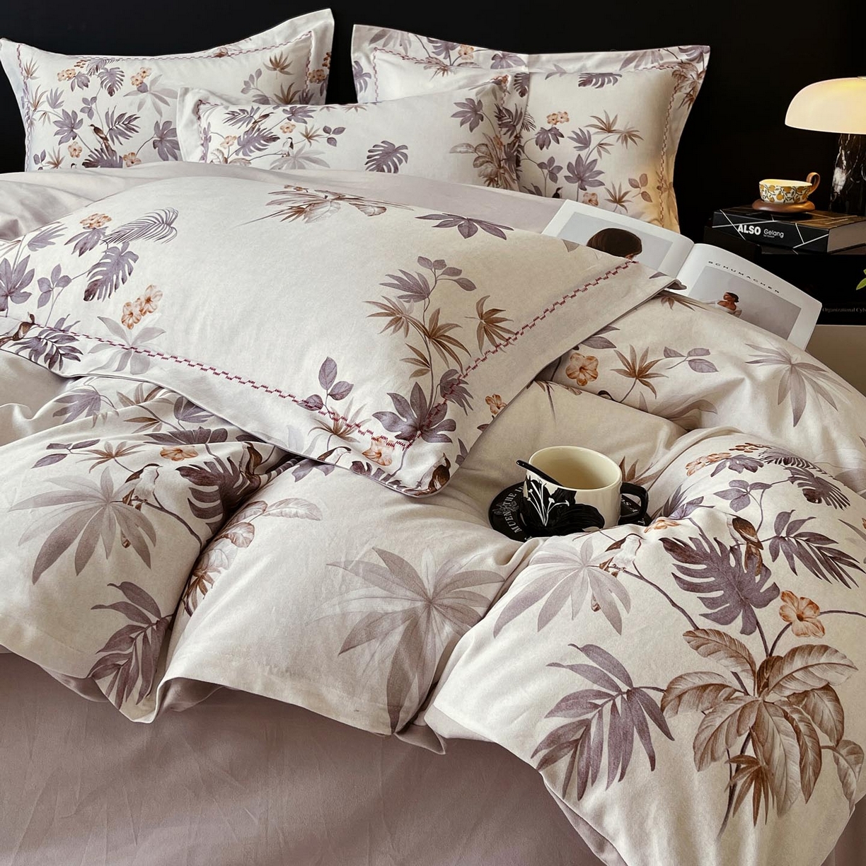 91家纺网 家纺一手货源 找家纺 慕希家纺 2025新款疆大白全棉纯棉加厚生态磨毛四件套 知画-香槟